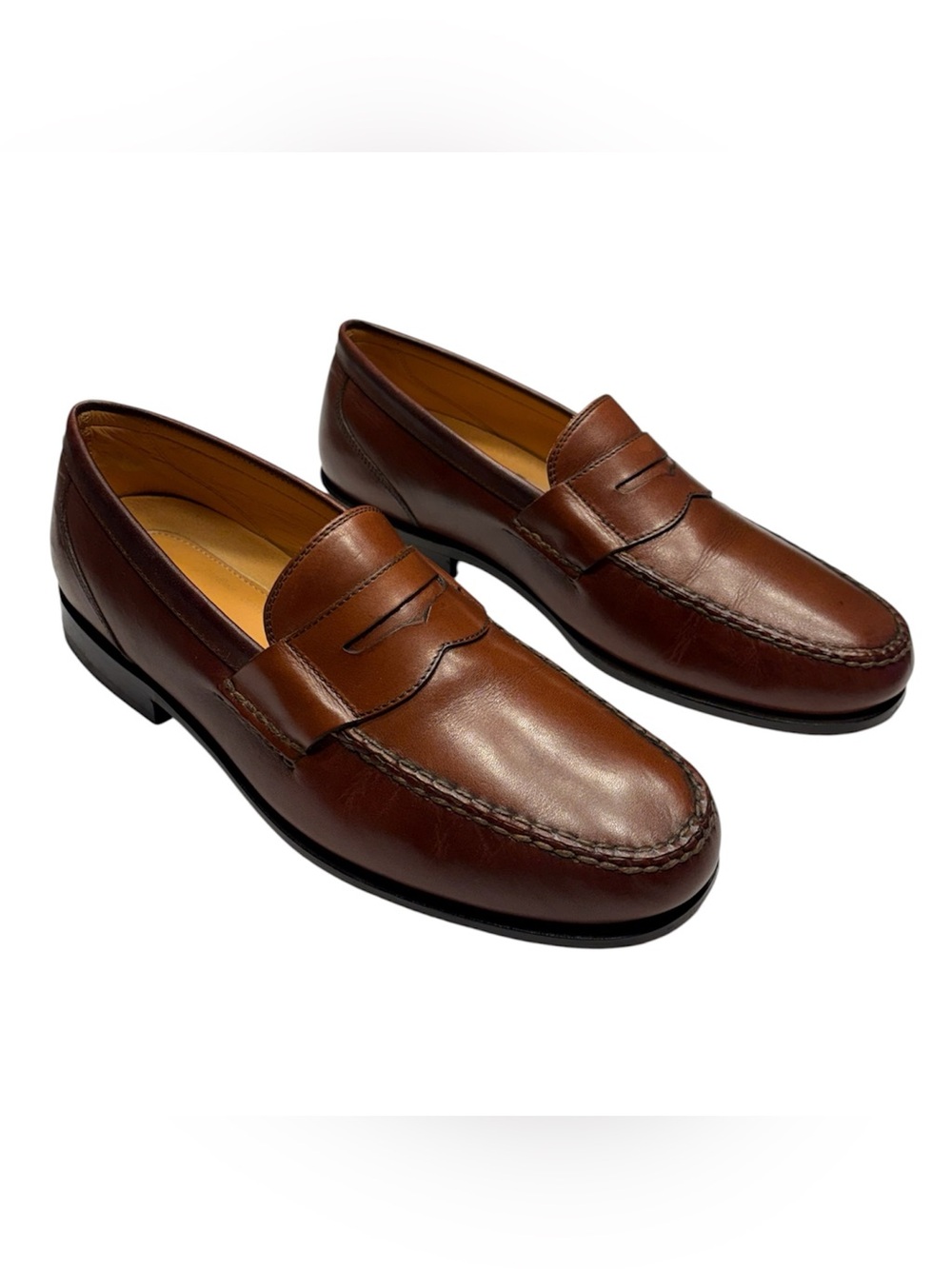 Mens Rockport Genuine Leather Kinetic Air Circulator Cognac Brown Size 11 Loafer